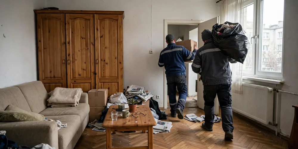 Wynoszenie zawilgoconych mebli z pustostanu