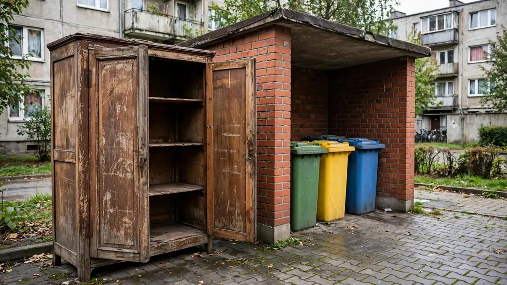 Szafa wystawiona przy śmietniku - zasady wystawki i konsekwencje