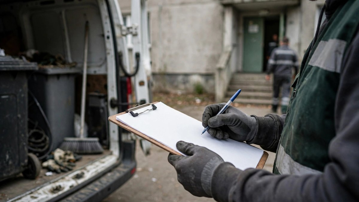 Faktura, protokół z opróżnienia lokalu i dokumenty firmy wywozowej — zdjęcie 1