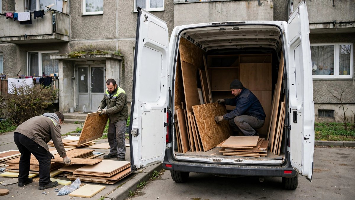 Demontaż i zniesienie meblościanki z czwartego piętra bez windy — zdjęcie 3
