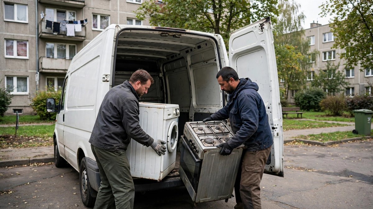 Odbiór sprzętu AGD — lodówka, pralka i kuchenka do utylizacji — zdjęcie 3