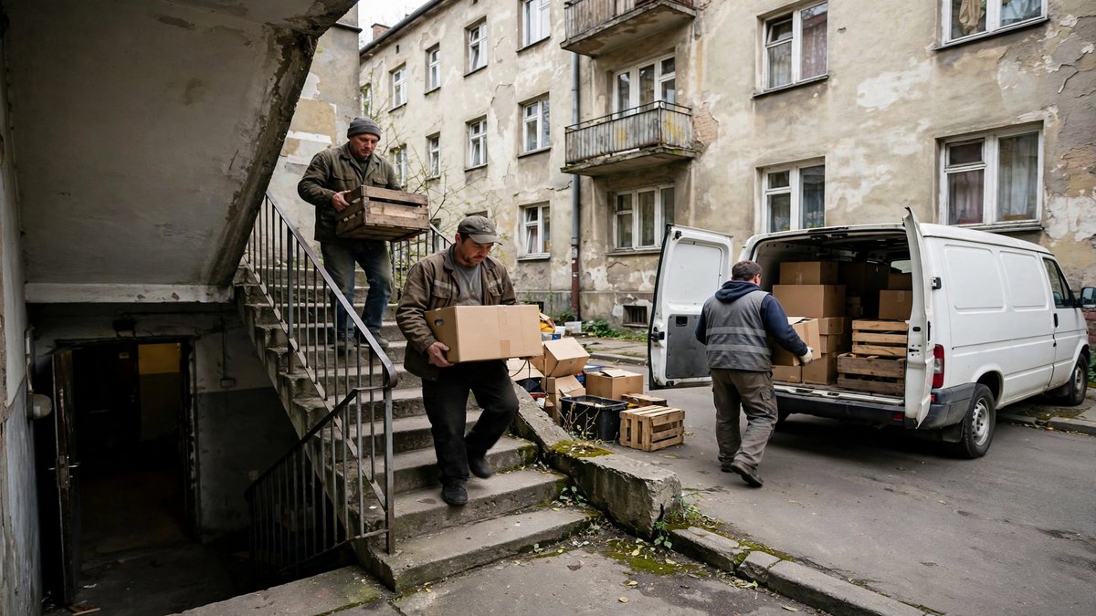 Opróżnianie piwnicy — niski strop, wilgoć i wąskie korytarze piwniczne — zdjęcie 3