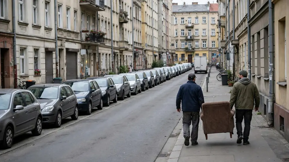 Wąska klatka schodowa, kręte schody i brak miejsca dla busa przy wywozie mebli - zdjęcie 3