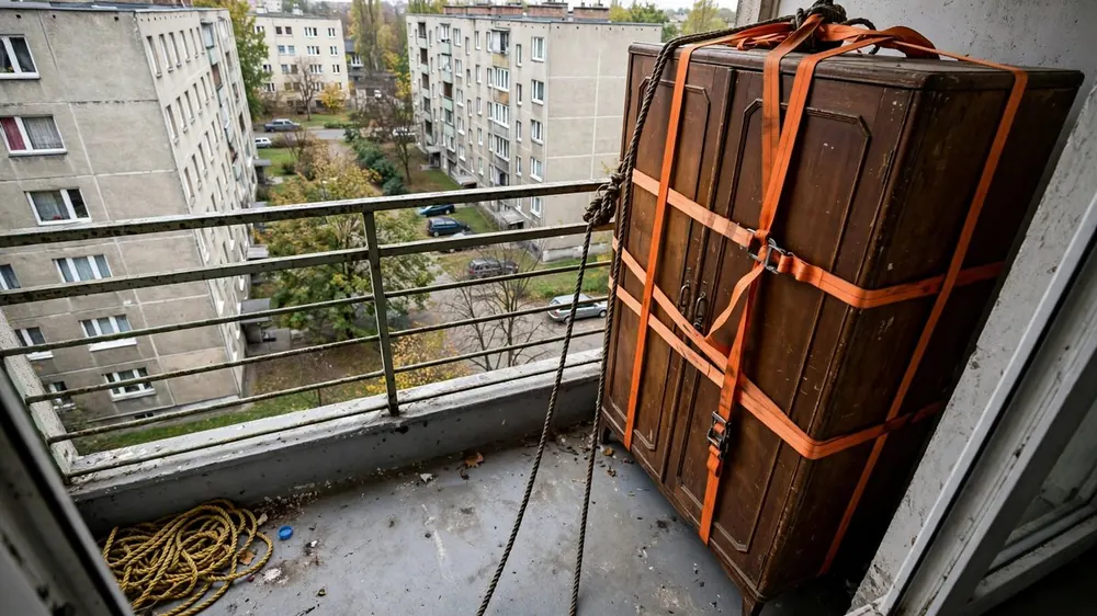 Wynoszenie mebli przez okno i balkon - warunki, sprzęt i bezpieczeństwo - zdjęcie 2