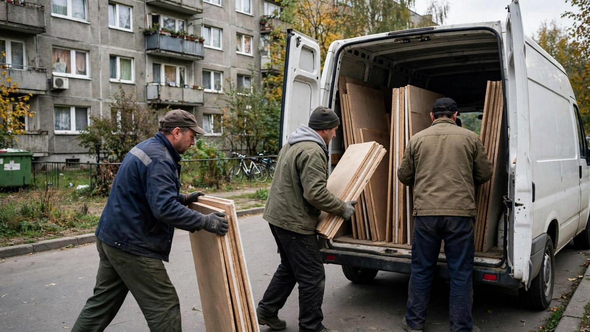 Wywóz meblościanki — demontaż segmentów przed wyniesieniem — zdjęcie 3