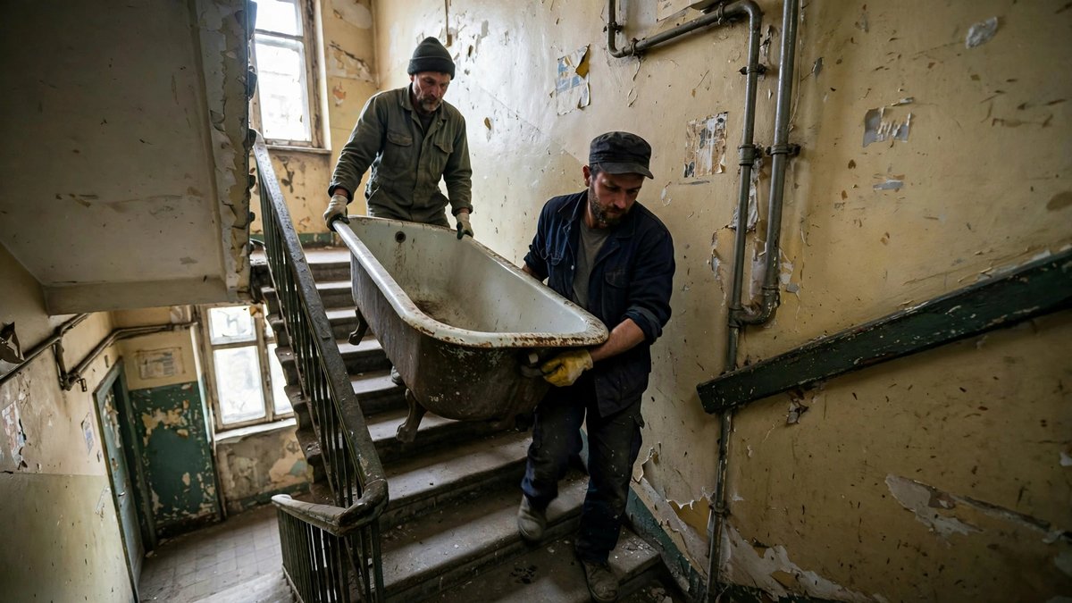 Wywóz wanny i kabiny prysznicowej po remoncie łazienki — zdjęcie 1