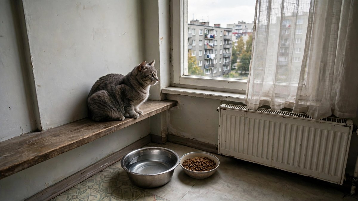 Pies i kot pozostawione w mieszkaniu po śmierci właściciela — zdjęcie 1