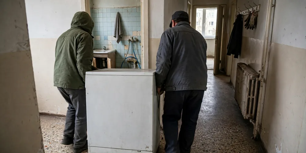 Wywóz pralki Konstantynów Łódzki — załadunek starych mebli i sprzętu na samochód dostawczy